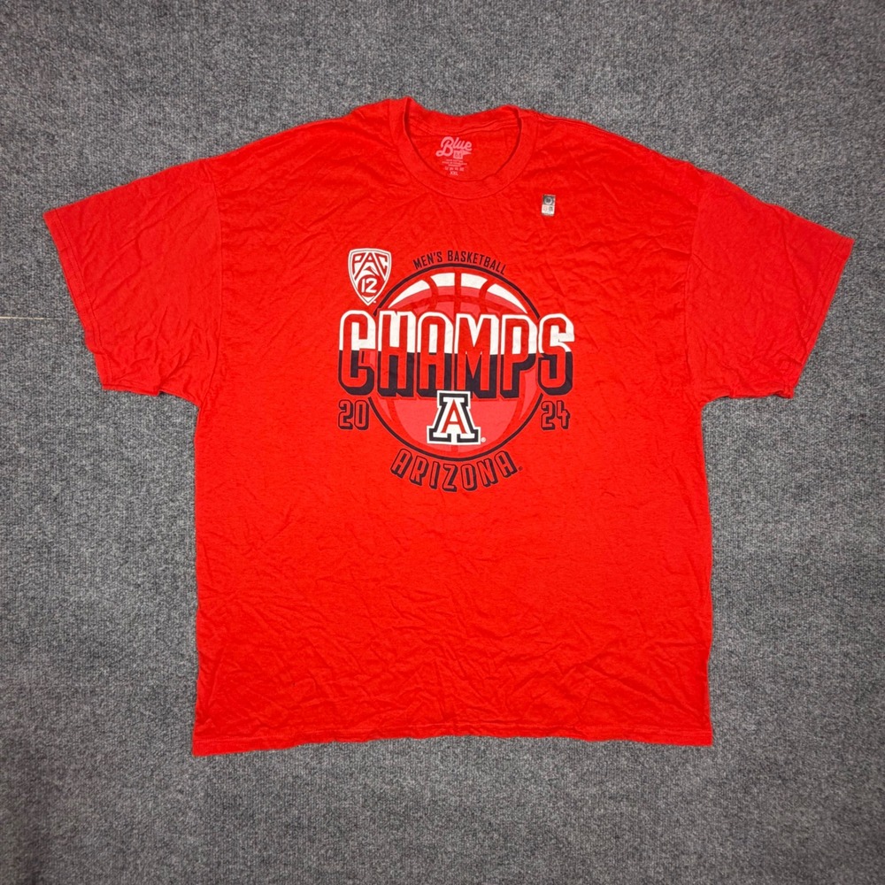 Blue 84 Arizona Wildcats Pac-12 Basketball Champs 2024‎ Red T-Shirt Mens XXL